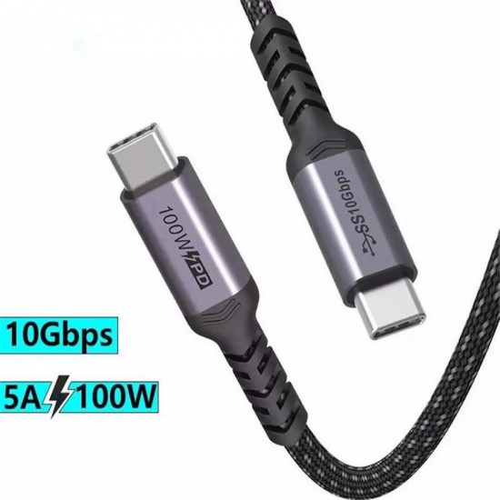 URVNS USB C to Type C Cable For Macbook Pro 5A PD 100W USB 3.1 Gen 2 Fast USB-C Cable For Samsung S10 Note20 PD 3.0 QC 4.0 Cord